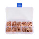 Yongli Shang Annealed Copper Flat Washer Copper Washer Oil-blocking O-ring Seal M5-M14 Copper Washer Combination Box of 200