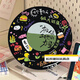 Weilida Ten Qintian Figures Hand-painted graffiti vinyl record DIY digital oil painting ornament decoration painting unzipped handmade RS16778 diameter 40cm thick solid wood inner frame