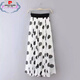 Pierre Cardin [1416 personnes collectionne] Summer New Style Jupe en mousseline de mousseline mi-longueur grande polka à moitié-corps Mopping Long Jirt Beach Black S