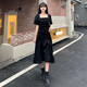 FHHUABD Internet Celebrity White Kleid für Frauen im Sommer, rein, schlank und hüftgerüste, süße erste Liebe weiße Puffärmel 698# [Weißer langer Stil] L empfohlen 100-110Jin [Jin ist 0,5 kg]