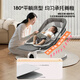 AOTGSSE Edison baby rocking chair to coax baby artifact electric rocking chair baby sleep cradle newborn rocking bed twilight gray can 180 flat lay + upgraded foot pedal