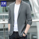 Romon 2025 Summer Sun Protection Suit en veste pour hommes Style coréen Suisse décontractée lâche Single Western Trend Polyvyle Top Men 23802 Navy Blue M / 170 / 100-120Jin [Jin est égal à 0,5 kg] usure