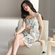 COLORFUL GEMS吊带睡衣女夏季款带胸垫棉纱布家居服2025短袖棉套装 JYR-吊带套N5010 170 M