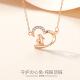 Olodya [título] Nuevo corazón con el lindo collar de conejo Silver S925 Collar para mujeres japonesas y coreanas en forma de corazón de San Valentín Regalo de cumpleaños D679 Collar de platino con cadena cruzada (con certificado de inspección nacional + grabado gratuito + tarjeta de felicitación de escritura)