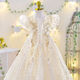 Yuanyouling 7611 girls' dress summer dress 2024 summer dress princess dress fashionable performance dress wedding gift champagne color 829 long style match 110