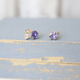 Qian Junqingyu Daisy. Japanese niche sweet tanzanite zircon necklace asymmetrical earrings fairy daily silver jewelry a pair of earrings
