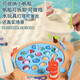 Fishing Toys Automatic Fishing Pool Children's Electric Music Magnetic Fishing Tray Early Education Toys Children's Toys 2 Rod 21 Fish Electric Magnetic Lighthouse Fishing Set