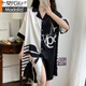 Modal pajamas women's summer day nightgown sexy 2025 new ice silk pure desire style large size pajamas dress 719 orange cat [single skirt] L [100-120Jin [Jin equals 0.5 kg]]
