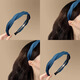 BARY REEF Haiqing blue linen braided headband, temperament, high skull headband, women's 2025 new wide-brimmed headband, royal blue