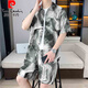 皮尔卡丹（pierre cardin）新中式国风短袖衬衫套装男夏季冰丝薄款半袖衬衣搭配沙滩短裤一套 677粉色套装 3XL 160-175斤