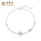 Lao Fengxiang PT950 platinum four-leaf clover bracelet for women Platinum Mid-Autumn Festival birthday gift for girlfriend and wife Platinum four-leaf clover bracelet about 2.2g brand gift box