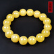 Amber style, one thing, one picture, one certificate, beeswax bracelet, men and women, natural amber bracelet, Russian chicken fat yellow round beads, 20.01g, 12.9mm