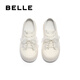 百丽（Belle）可两穿板鞋女2025秋季新款可爱蝴蝶结厚底增高休闲鞋B2629CM5 米白色 37 (235mm)