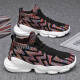 Changxiang Huili Men's Shoes Summer 2025 Nuevo deportes de carreras Leisure Travel Teenager espesor de malla de malla de coco en la suela Hombres RF-AA9909 Negro y rojo 42