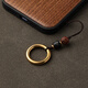 Pure brass ring mobile phone ring buckle metal universal dust plug pendant U disk pendant anti-lost lanyard handmade jewelry Zodiac pig-red rope style-black rope please note
