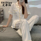 
ShiDipo three-piece ice silk pajamas for women for summer thin 2025 new short-sleeved suit summer imitation silk cool home three-piece set 3887-3 2XL 135-150Jin [Jin equals 0.5 kg]