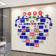 
Corporate Culture Photo Wall Combination Photo Frame Employee Style Honor Display Office Decoration Team 2433 2433 Employees World - Sea Blue + Big Red + White + Deep Big