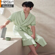 Nightgown modal Men's Men's Summer à manches courtes coton pur Bathrobe mi-longueur Japonais japonais Vêtements de maison de grande taille pour hommes Yukata 72xuan753 Drop gris coton pur coton pur de nuit à manches courtes M.