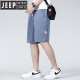 JEEP SPIRIT summer five-point pants men's thin ice silk denim shorts straight-leg trendy breathable cool feeling thin Tiansi casual mid-sized pants 1049 black M (90-105Jin[Jin equals 0.5 kg])