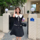 Aotong Xiaoxiang Style Dress for Women 2025 Summer New French Temperament Pleated Skirt AT2603 Picture Color L