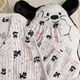 Rongxitu (rongxitu) pijama para mujeres en primavera y otoño dulce caricatura nube de algodón ropa 826# púrpura negro gato 175 l
