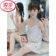 LangSha (LangSha) pure cotton girls pajamas summer thin sleeveless suspender cotton yarn set fashionable girl big children mother and daughter home clothes EDL-11303 apricot-cotton yarn M mother/L size recommended height 160-165C (100