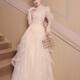 
Kaizitu evening dress for women's birthday party adult ceremony graduation ceremony host champagne color XL