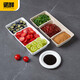 Nuoxian disposable paper pulp dipping dish sauce dish barbecue three-compartment dipping box hot pot small dinner plate flavor dish soy sauce vinegar dish three-compartment material box original color 20 pieces