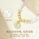 Lao Fengxiang Pearl Silver Necklace Women's Hotan Jade Peace Buckle Pendant Jewelry Young Style Anniversary Birthday Gift for Girlfriend Zhenai Fu Buckle Necklace *Local Warehouse/Nearest Shipment