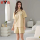 Yalu -Pyjamas für Frauen im Sommer Reine Baumwollshorts Einfacher lässiger und dünner Baumwollstil für Outdoor -Kleidung. Z9856 M empfohlen 80-100jin [Jin ist 0,5 kg]