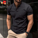 Pierre Cardin (Pierre Cardin) Europäische und amerikanische INS2025 Sommer Polo-Shirt T-Shirt Einfacher schlanker Geschäftsleiter Henry Neck Sport Polo Shirt [Macho-Männerstil] Schwarz (Fremdgröße ist zu groß) xs