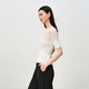 Ep yaying Frauenkleidung Maulbeer-Seidenacetat Kurzarm Strickt-Shirt Unterwäsche Basis Top 2025 Sommer Neues Modell 9905a Weiß L.