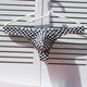Mr. Omiya men's thong with concave and convex large bladder belt sexy bikini triangle cotton low-waist plaid underwear for men black and white plaid thong M