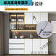 Pupan moderner einfacher massiver Holzschrank Hochschrank integrierter Wandlagerschrank Wohnzimmer Esszimmer Leichte Luxus Haushaltsaufbewahrung Weinschrank E0 Modell 12240*40*220
