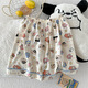 Ziweiqi lindo crayón pijama de algodón shin-yun para mujeres cardigan de verano dibujos animados de ropa para el hogar