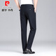 Pierre Cardin high-end casual trousers men's autumn and winter new business straight loose elastic velvet thickened trousers for young and middle-aged men black regular style 33 recommended 130-140Jin Jin equals 0.5 kg