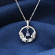 Huaiyin <Wangshu> original design tanzanite moon necklace sterling silver gentle star exquisite niche clavicle chain chain length about 40+4+4cm three sections adjustable