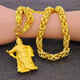 Yage authentic Vietnamese sand gold necklace men's gold-plated imitation pure gold chain thick jewelry pendant gift for friends large keel chain + Guan Gong
