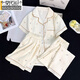 Modal three-piece pajamas for women summer 2025 new Internet celebrity style spring and autumn style cloud cotton short-sleeved short-sleeved trousers home clothes 9913#Yunduo cotton three-piece set M 70-95 Jin Jin is equal to 0.5 kg