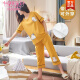 Modal avec poitrine Pajamas intégrés pour femmes en été en été coton pur à manches courtes pantalons fine 2025 Nouveau style pour porter des vêtements de maison à sept points poitrine de sept points: 679 Barbie Bear m Femmes