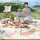 Etravel Picnic Mat Mini Pocket Palm Outdoor Thickened Moisture-Proof Mat Portable Mat Beach Mat Animal Paradise Medium Size