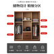 Youkaji Walnuss Massivholzgarderobe Moderne chinesische Schiebetür Viertüre Multifunktion großer Garderobengarderobe 829# Viertüre + Top