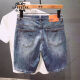 Classic Car (Laoyeche) Sommer Denim mittelpants gedruckt trendy Marke Retro nostalgisches Waschwasser Korean Lose dünne Fünf-Punkte-Hosen Stretch Shorts Männer Blau #9902 33 140-150jin [Jin gleich 0,5 kg]