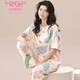 Modal new pajamas for women in summer pure cotton short-sleeved trousers for summer loose can be worn outside for women's home clothes thin two-piece set YS-683 L