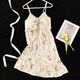 
Single Nanwei summer new knitted cotton nightgown with breast pad sexy suspender midi skirt sweet and cute style home clothes nightgown 687-1 2XL