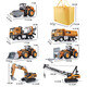 JPHZNB Engineering Vehicle Toy Set Children's Car Alloy Excavator Toy Car Boy Mixer Truck Excavator Special Offer Five Packs Free 3 Batteries 6 Figures + Accessories