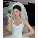 Braut Hochzeitsschleifstyling, Kopfschmuck, Haarzubehör, Hochzeitskleid, Heiratsurkunde, Vorschlag Accessoires, Fotostudio Foto, Reisefoto, Dopaminball -Schleim etwa 80 cm
