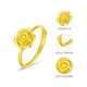 MARK FDR gold-plated silver rose flower ring, women's exquisite and fashionable live ring, high-end Valentine's Day gift for girlfriend, flower open ring