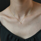 Qianjun 18K gold au750 single baguette stone pendant necklace women's clavicle chain jewelry 18k gold natural diamond pre-sale about 5-8 days