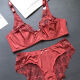 
Shan Nanwei [2694 people] European and American sponge-free sexy 200Jin [Jin equals 0.5 kg] Large size bra set, gather fat MM, brick red single piece bra 75D